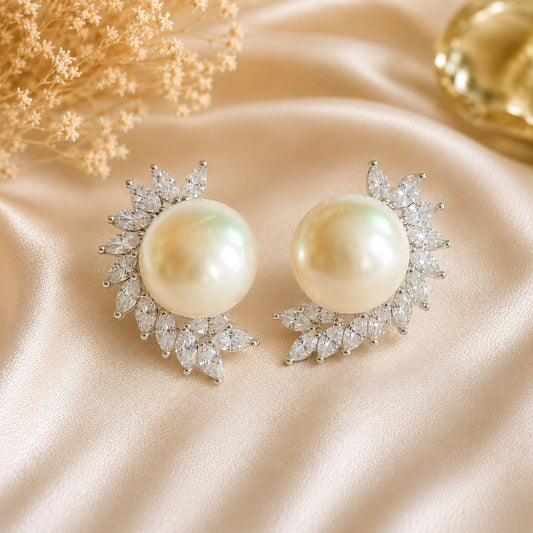 Pearl Luxe Halo Earrings